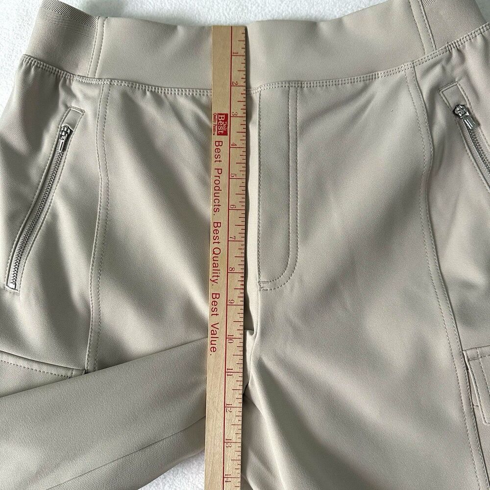 Athleta Endless High Rise Cargo Pant Sz 8 Abalone Beige Tapered Travel Trousers - Picture 10 of 13